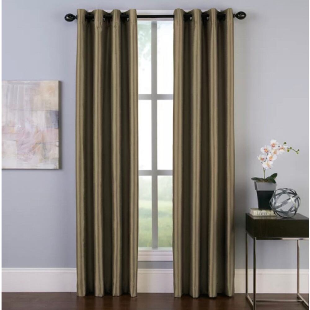 Faux Silk Grommet Curtain Panel- 50x84